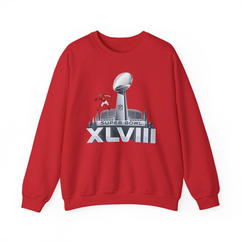 Super Bowl 2024 Sweatshirt, American Football Sweater, Cute Crewneck, Oversized Clothes - Unisex Heavy Blend Crewneck Sweatshirt.