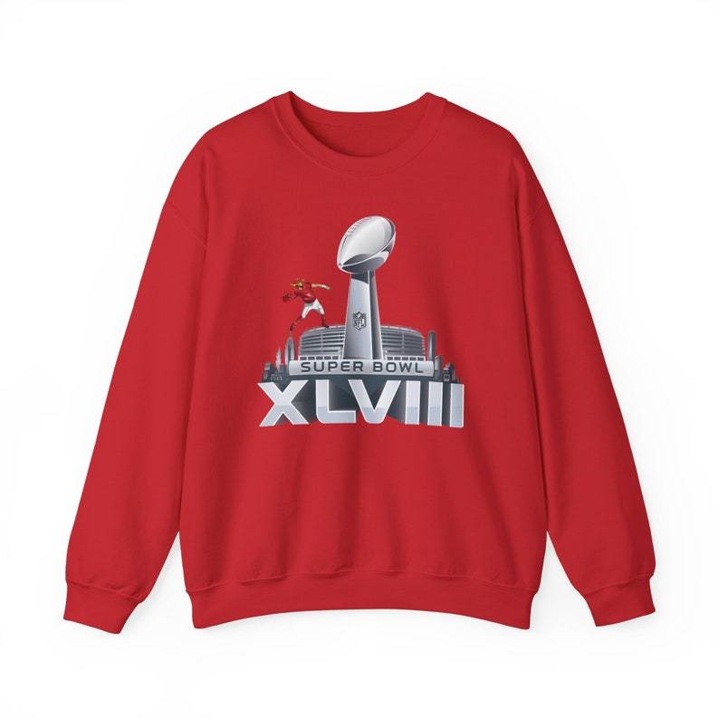 Super Bowl 2024 Sweatshirt, American Football Sweater, Cute Crewneck, Oversized Clothes - Unisex Heavy Blend Crewneck Sweatshirt.