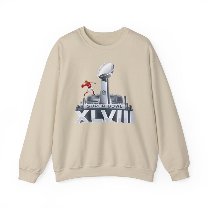 Super Bowl 2024 Sweatshirt, American Football Sweater, Cute Crewneck, Oversized Clothes - Unisex Heavy Blend Crewneck Sweatshirt.