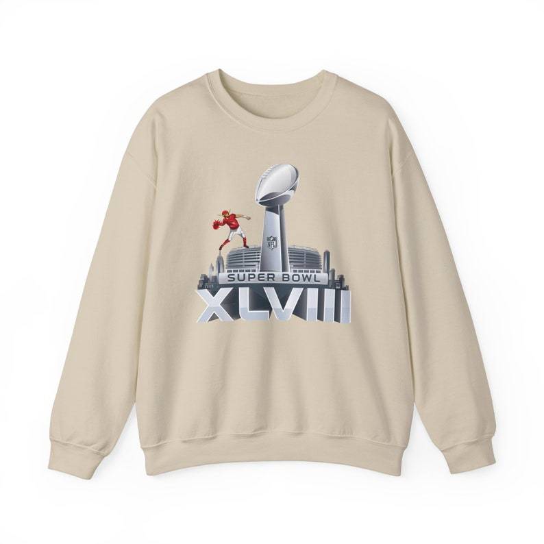 Super Bowl 2024 Sweatshirt, American Football Sweater, Cute Crewneck, Oversized Clothes - Unisex Heavy Blend Crewneck Sweatshirt.