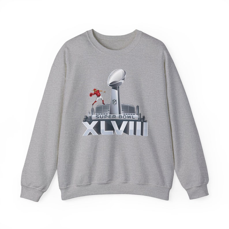 Super Bowl 2024 Sweatshirt, American Football Sweater, Cute Crewneck, Oversized Clothes - Unisex Heavy Blend Crewneck Sweatshirt.