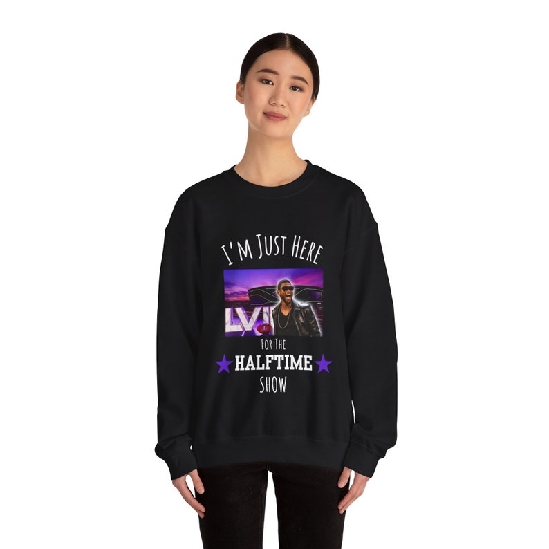 Just Here for Usher!  Super Bowl Halftime Show 2024-  Unisex Heavy Blend�?Crewneck Sweatshirt