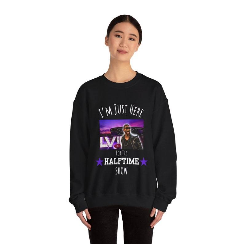 Just Here for Usher!  Super Bowl Halftime Show 2024-  Unisex Heavy Blend�?Crewneck Sweatshirt
