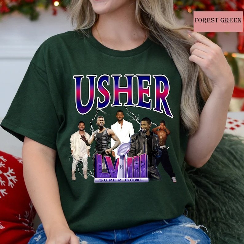 Ushers Super bowl 2024 Halftime Vintage Boxy T-Shirt Unisex, Ushers Vintage Shirt, Ushers Unisex T-Shirt