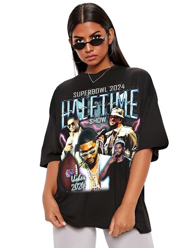 Usher 2000s Artist Super Bowl 2024 Halftime Show Graphic Tee Usher Show Shirt Usher Super Bowl Shirt Halftime Shirt 2024 Usher Shirt