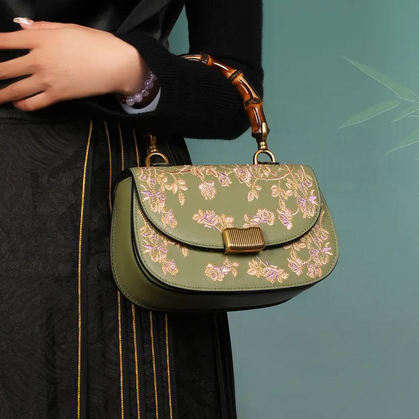 Camellia Women's Cowhide Handbag Crossbody Bag