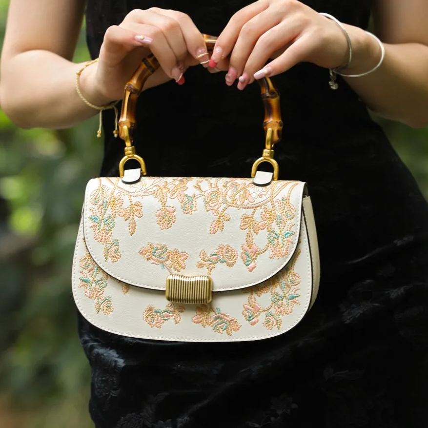 Camellia Women's Cowhide Handbag Crossbody Bag