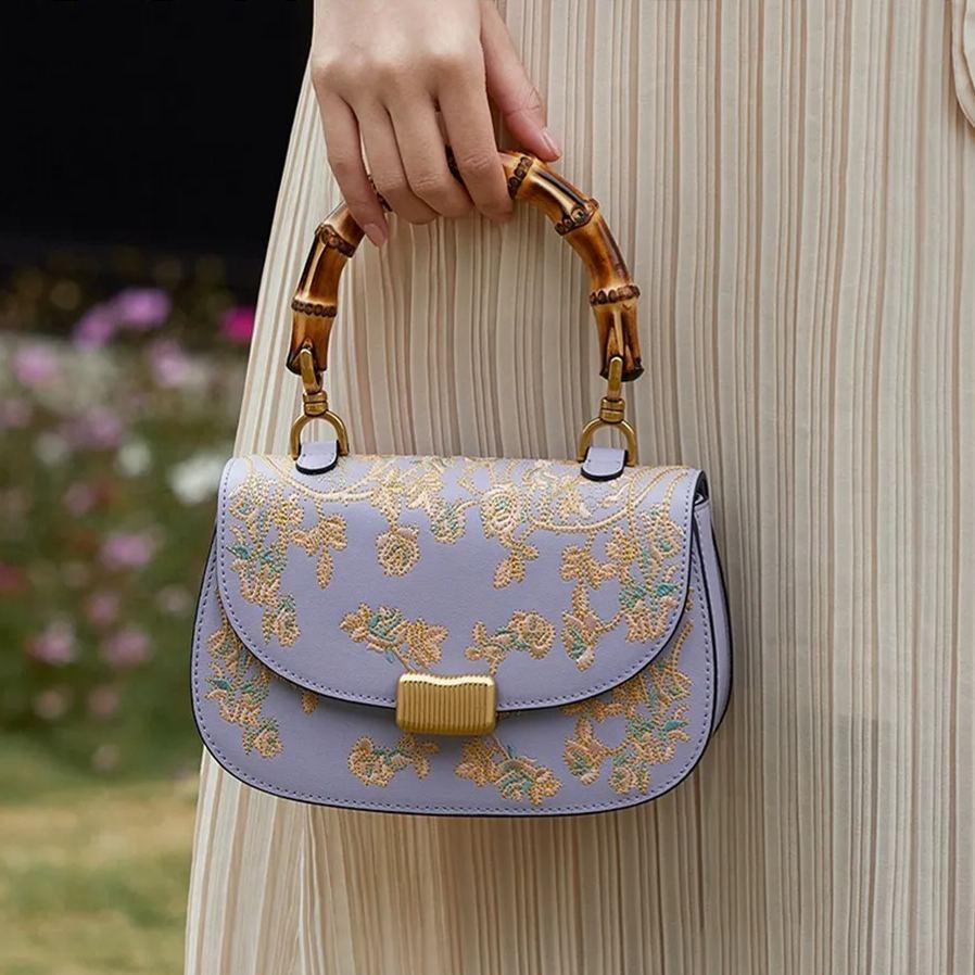 Camellia Women's Cowhide Handbag Crossbody Bag