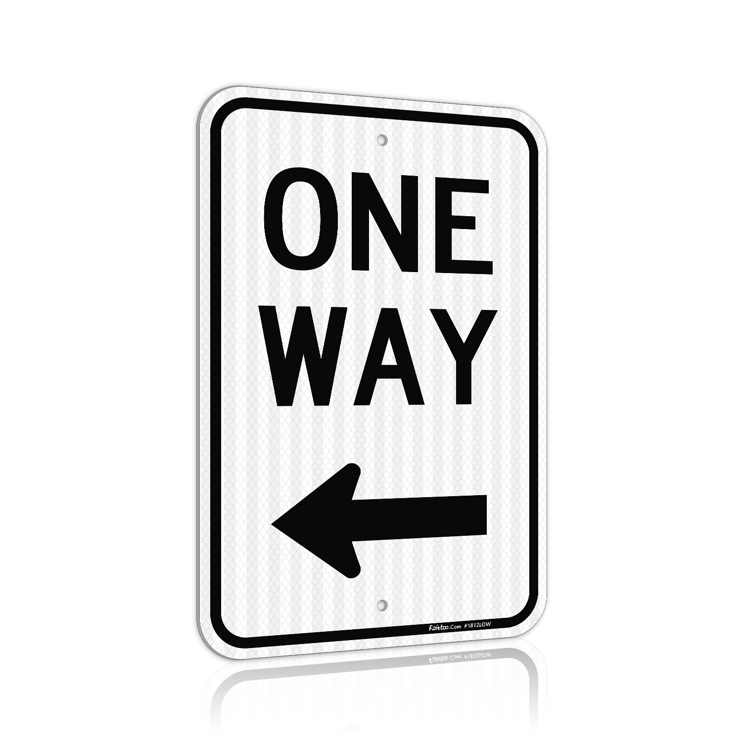Faittoo One Way Sign with Left Arrow, 18x12 Inches Engineer Grade Reflective Rust Free Aluminum, Weather/Fade Resistant, UV Protected, Easy to Mount, Indoor/Outdoor Use
