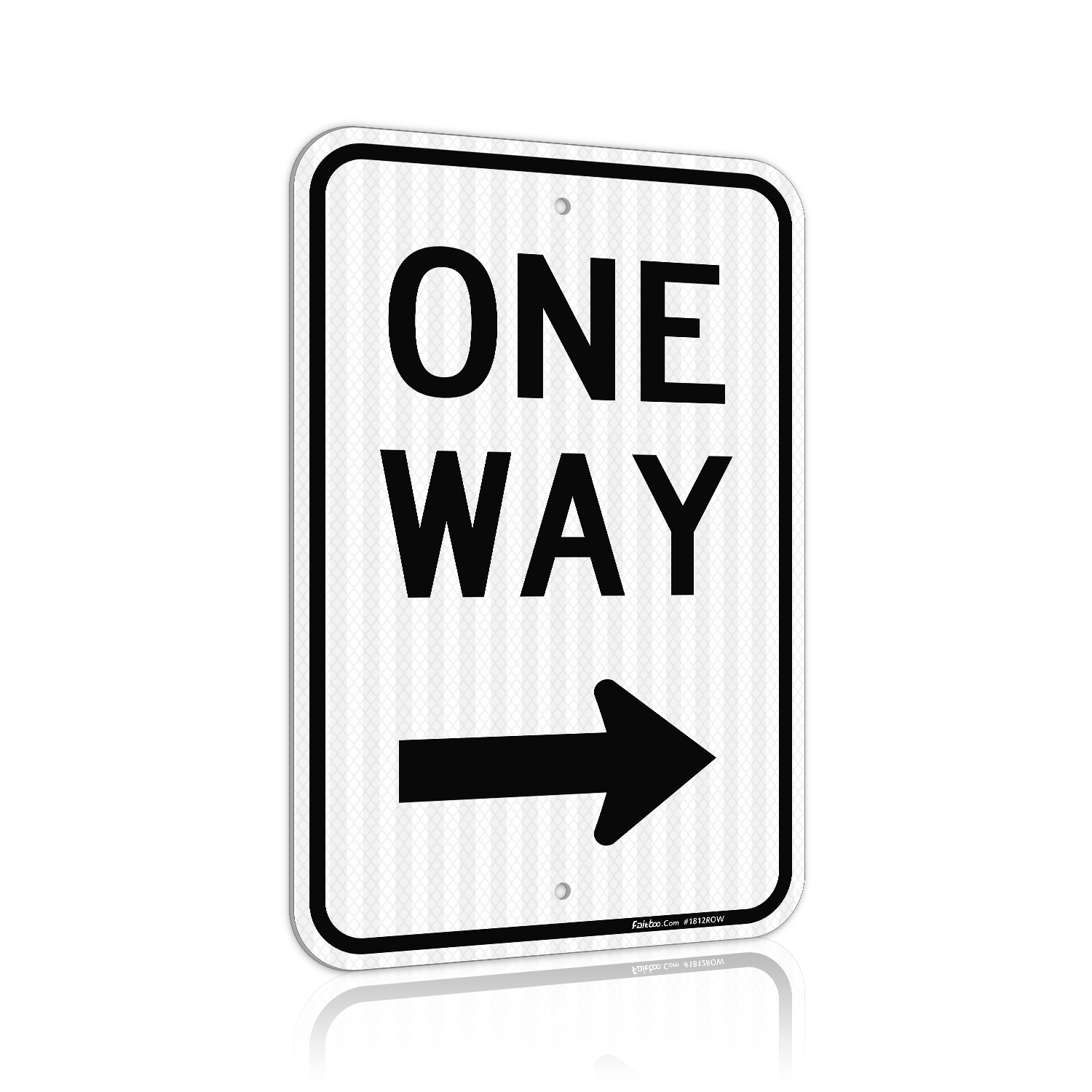 Faittoo One Way Sign with Right Arrow, 18x12 Inches Engineer Grade Reflective Rust Free Aluminum, Weather/Fade Resistant, UV Protected, Easy to Mount, Indoor/Outdoor Use