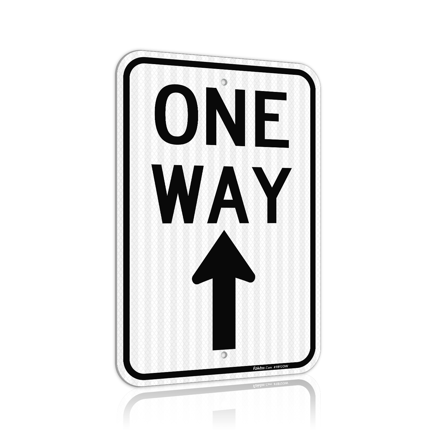 Faittoo One Way Sign with Up Arrow, 18x12 Inches Engineer Grade Reflective Rust Free Aluminum, Weather/Fade Resistant, UV Protected, Easy to Mount, Indoor/Outdoor Use