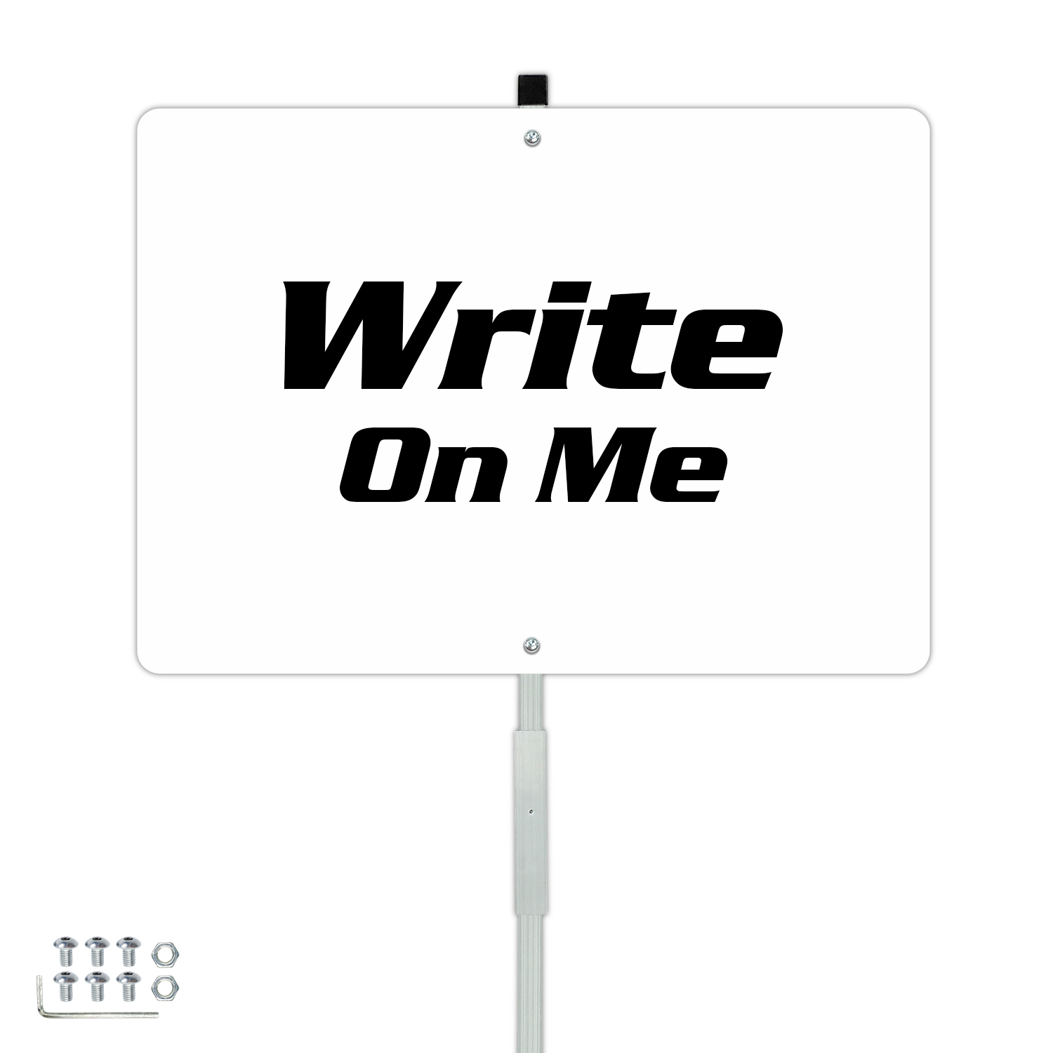 Faittoo Blank Metal Sign with 42" Stake, 14 x 10 Inches Rust Free Aluminum, UV Protected, Waterproof, Weather Resistant, Durable Ink, Includes Matching Screws & Wren, Easy to Mount