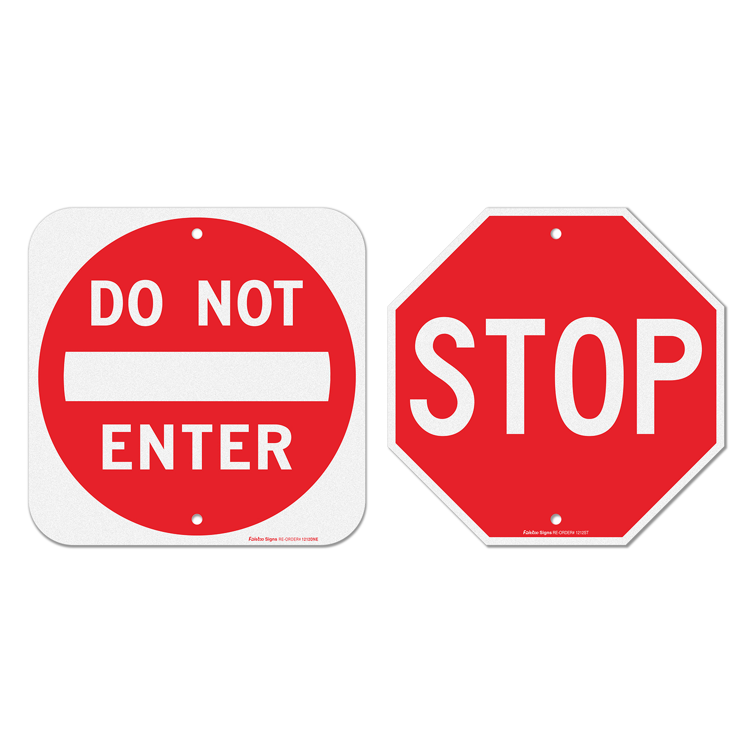 Faittoo 12 inches Do Not Enter Sign and Stop Sign, Street Warning Reflective Signs. Fade/ Weather Resistant, Easy to Mount, Indoor/Outdoor Use