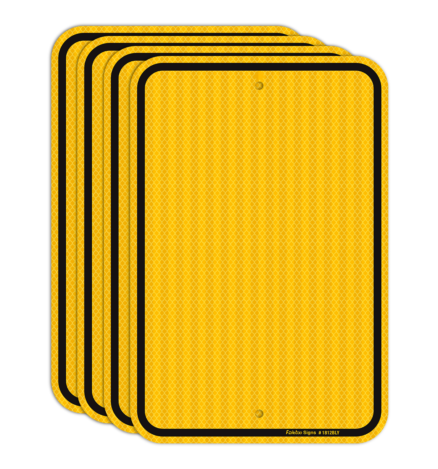 Faittoo Blank Write-On Metal Sign, (4 Pack) 18 x 12 Inches Blank Metal Signs, Rust Free Aluminum, Engineer Grade Reflective Material, UV Protected, Weather/Fade Resistant, Easy to Install, Yellow