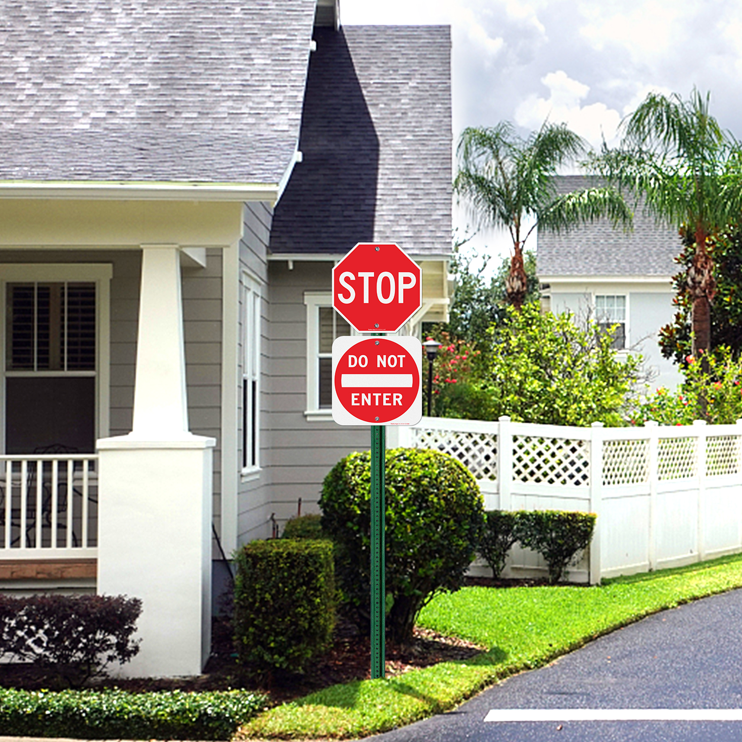 Faittoo 12 inches Do Not Enter Sign and Stop Sign, Street Warning Reflective Signs. Fade/ Weather Resistant, Easy to Mount, Indoor/Outdoor Use