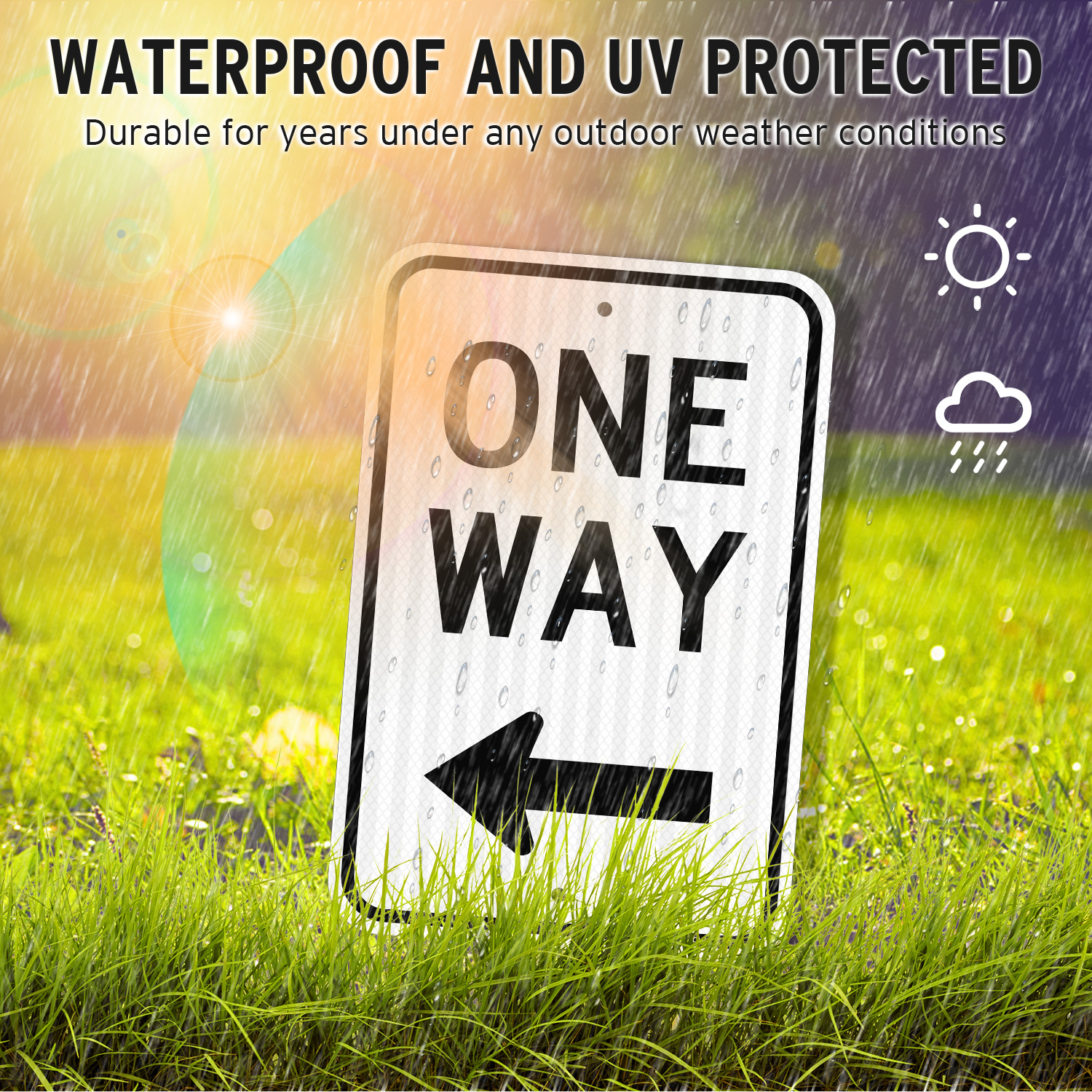 Faittoo One Way Sign with Left Arrow, (4 Pack) 18x12 Inches Engineer Grade Reflective Rust Free Aluminum, Weather/Fade Resistant, UV Protected, Easy to Mount, Indoor/Outdoor Use