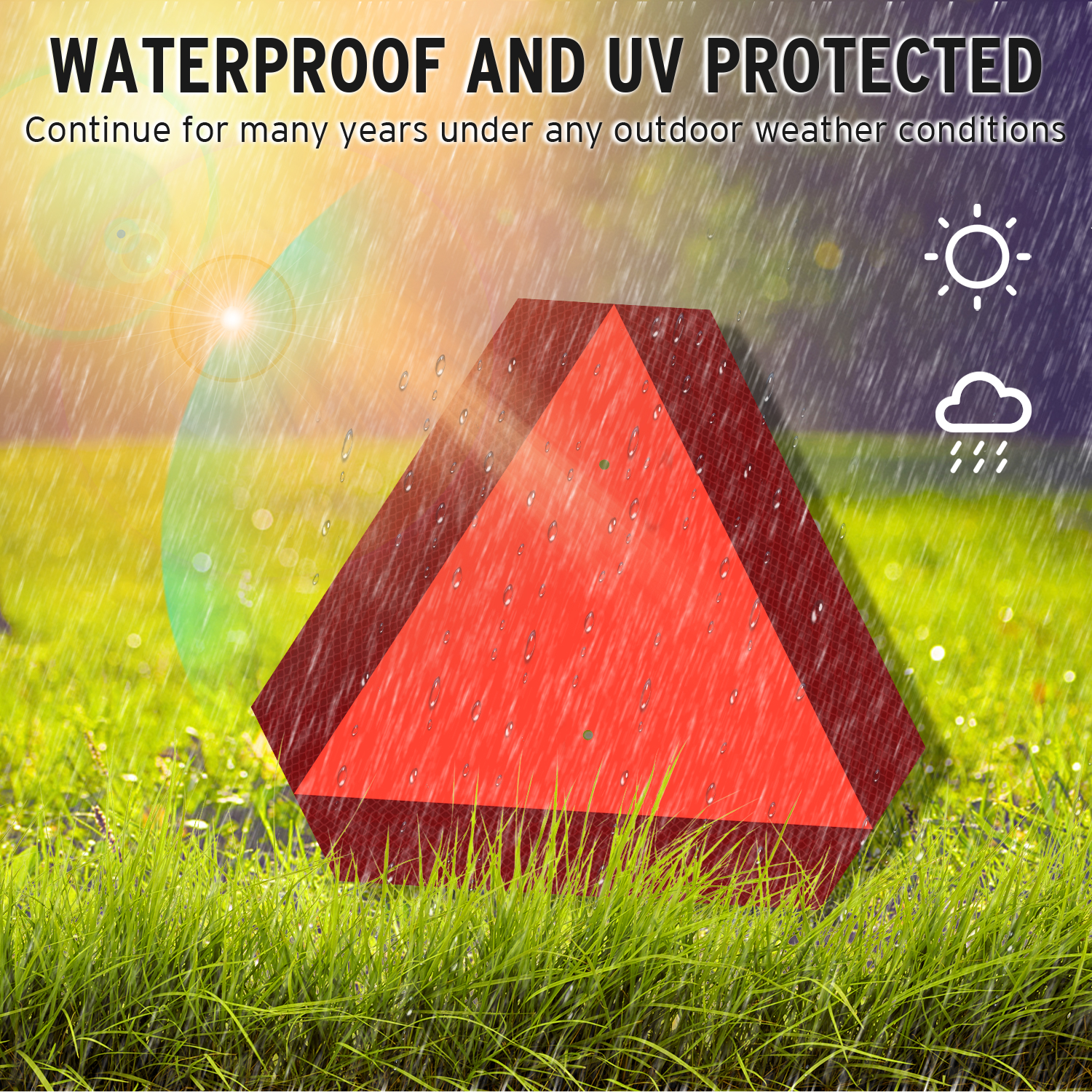 Faittoo Slow Moving Vehicle Sign Triangle Sign with Reflector, Farm Triangle Safety Sign, SMV Sign, 2 Pack 14"x16" Engineering Grade Reflective Aluminum Golf Cart Accessories, Weather/Fade Resistant