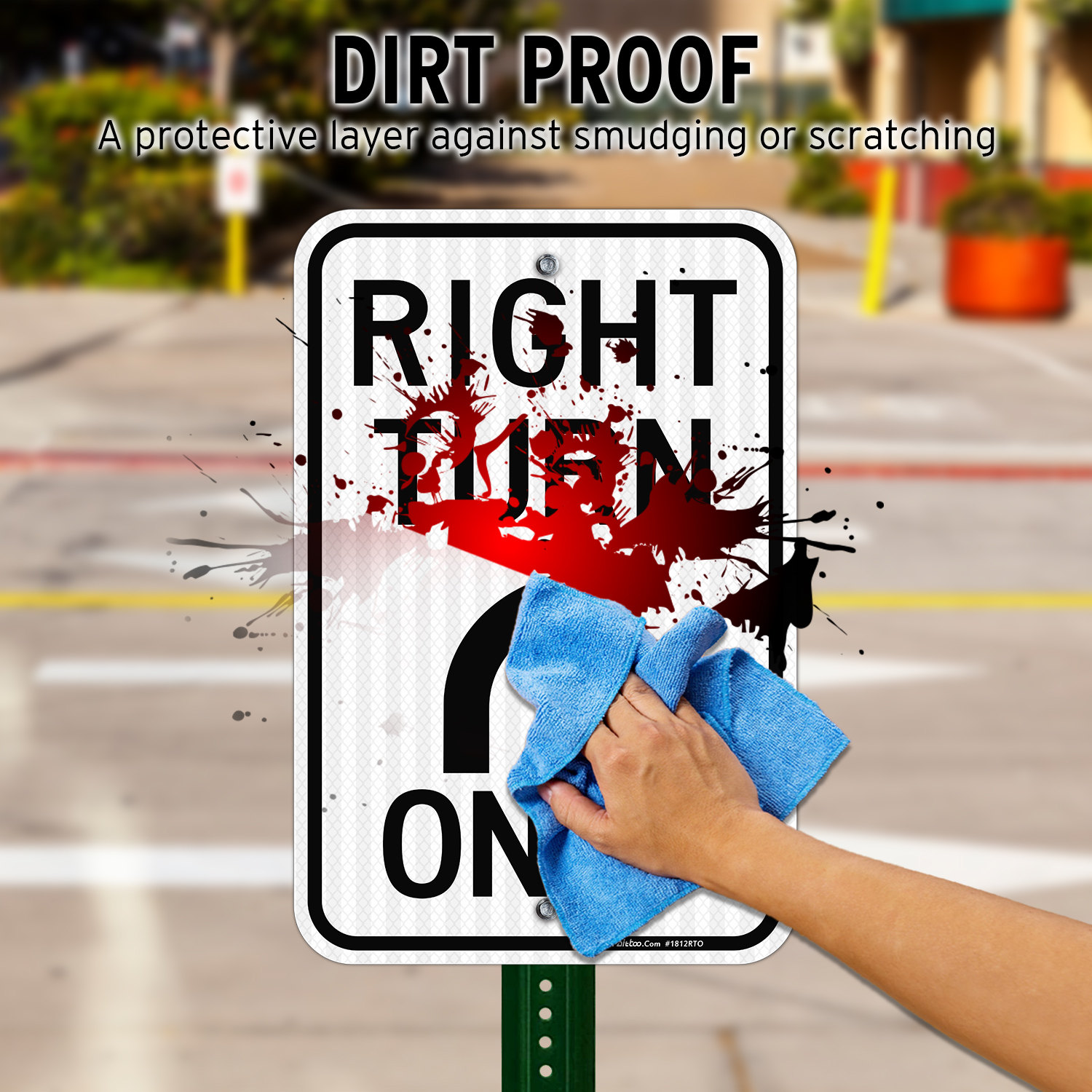 Faittoo Right Turn Only Sign, 18 x 12 Engineer Grade Reflective Sheeting Rust Free Aluminum, Weather Resistant, Waterproof, Easy to Mount