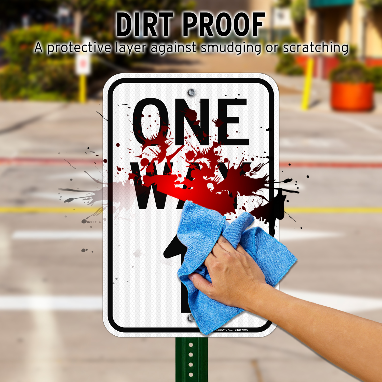 Faittoo One Way Sign with Up Arrow, 18x12 Inches Engineer Grade Reflective Rust Free Aluminum, Weather/Fade Resistant, UV Protected, Easy to Mount, Indoor/Outdoor Use