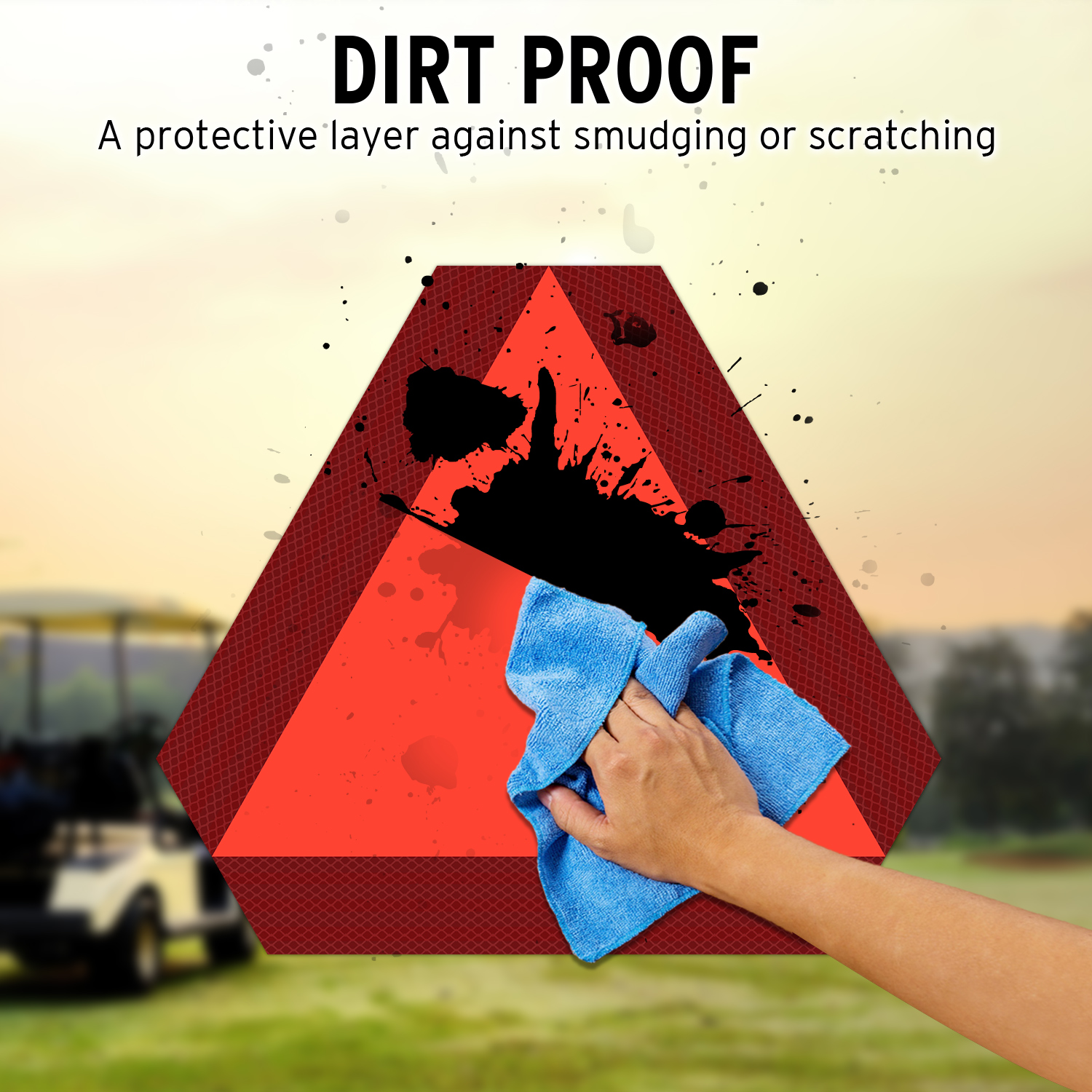 Faittoo Slow Moving Vehicle Sign Triangle Sign with Reflector, Farm Triangle Safety Sign, SMV Sign, 2 Pack 14"x16" Engineering Grade Reflective Aluminum Golf Cart Accessories, Weather/Fade Resistant