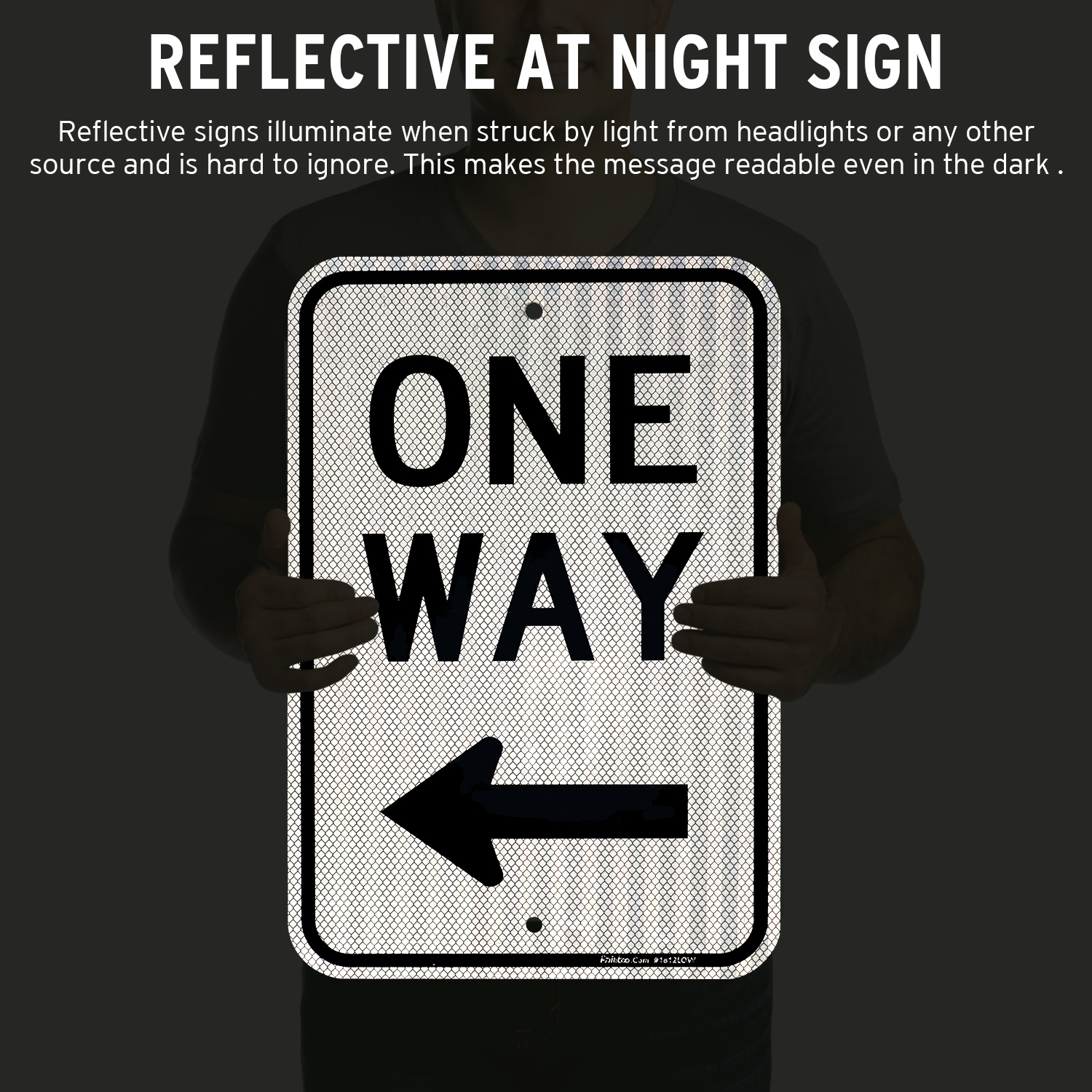 Faittoo One Way Sign with Left Arrow, (4 Pack) 18x12 Inches Engineer Grade Reflective Rust Free Aluminum, Weather/Fade Resistant, UV Protected, Easy to Mount, Indoor/Outdoor Use