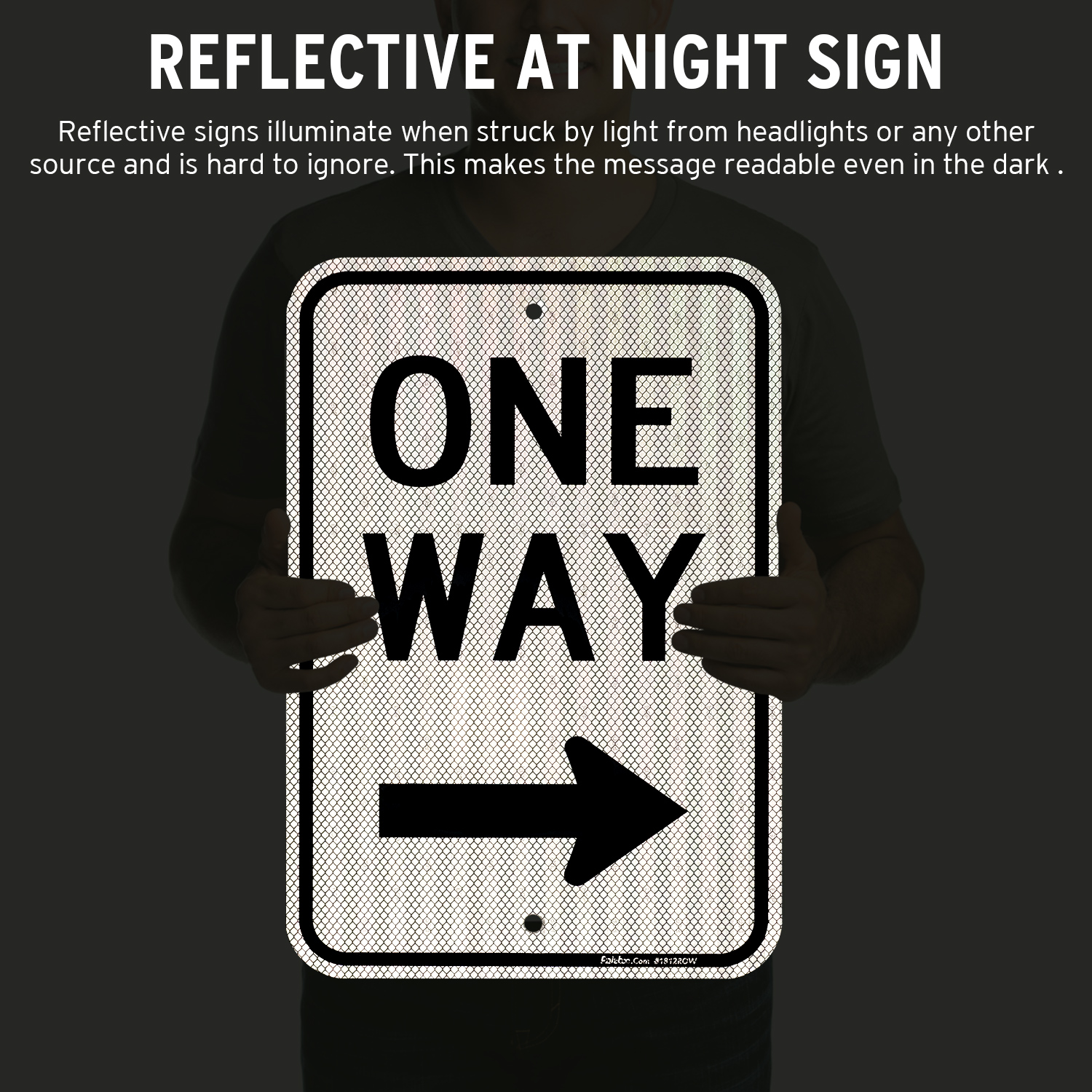 Faittoo One Way Sign with Right Arrow, 18x12 Inches Engineer Grade Reflective Rust Free Aluminum, Weather/Fade Resistant, UV Protected, Easy to Mount, Indoor/Outdoor Use