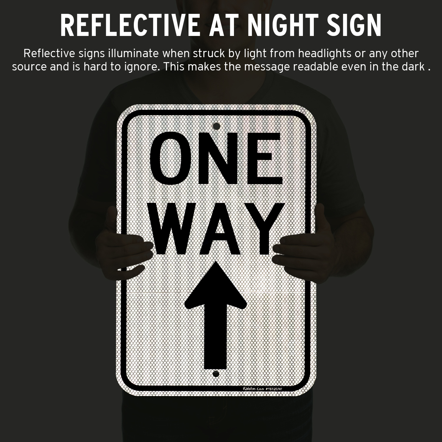 Faittoo One Way Sign with Up Arrow, 18x12 Inches Engineer Grade Reflective Rust Free Aluminum, Weather/Fade Resistant, UV Protected, Easy to Mount, Indoor/Outdoor Use