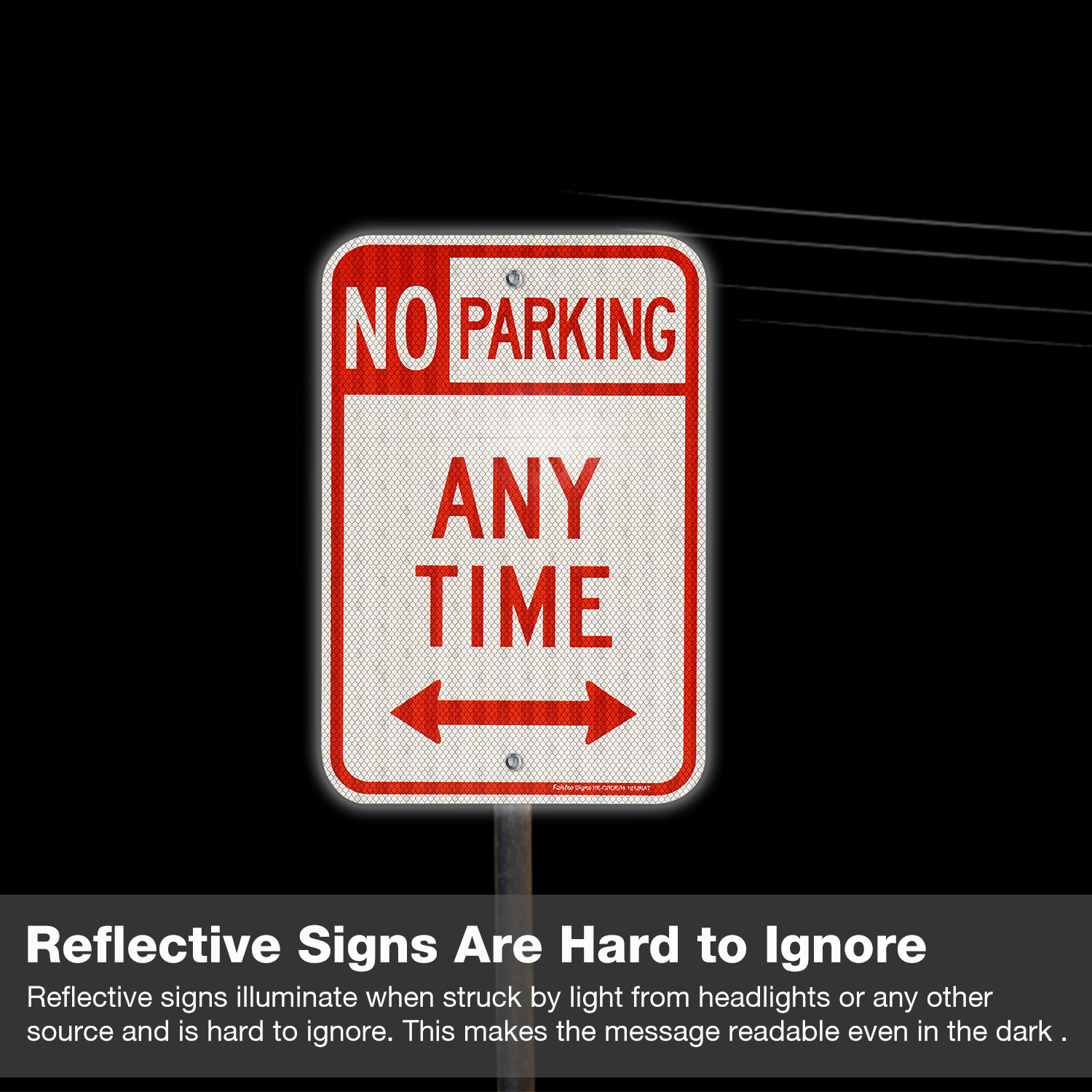 Faittoo 4 Pack No Parking Anytime Sign with Arrows, No Parking Sign, 18 x 12 Inches Engineer Grade Reflective Sheeting Rust Free Aluminum, Weather Resistant, Waterproof, Durable Ink, Easy to Mount