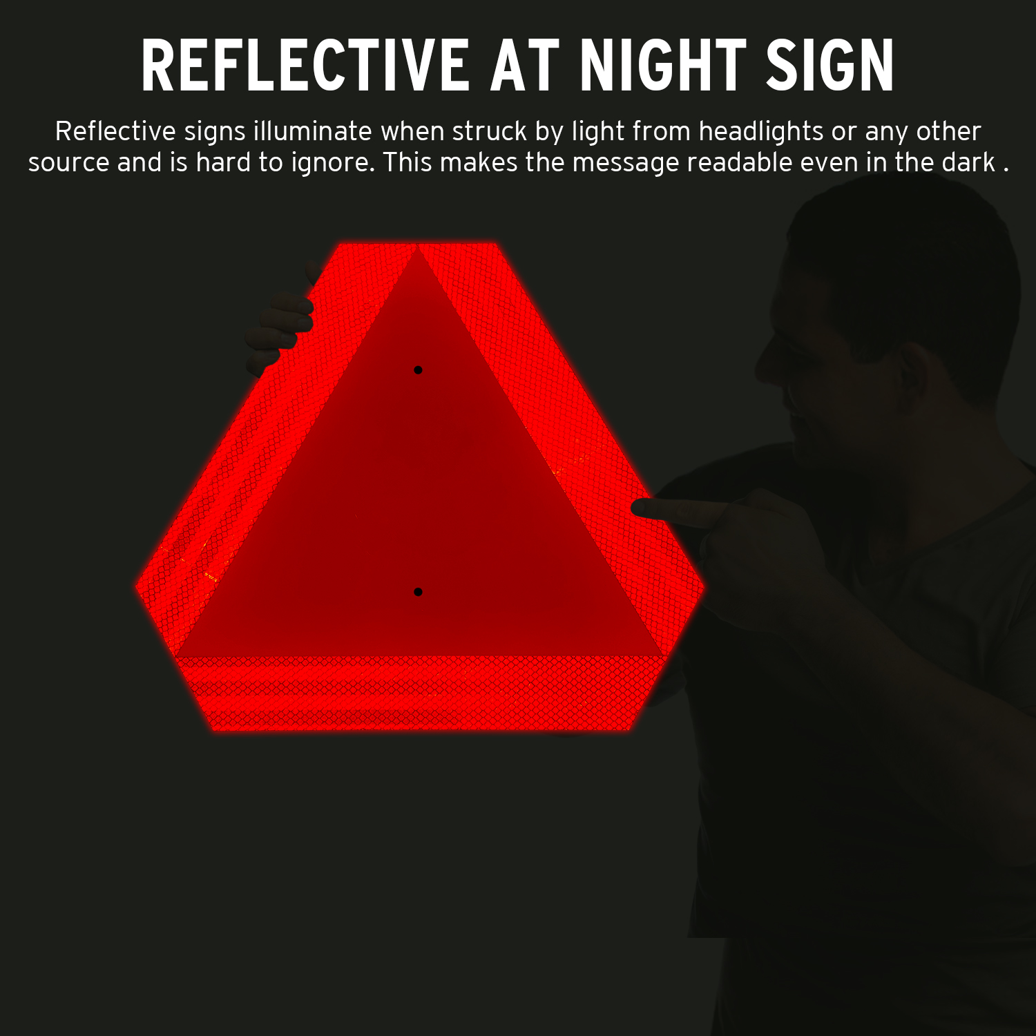 Faittoo Slow Moving Vehicle Sign Triangle Sign with Reflector, Farm Triangle Safety Sign, SMV Sign, 2 Pack 14"x16" Engineering Grade Reflective Aluminum Golf Cart Accessories, Weather/Fade Resistant