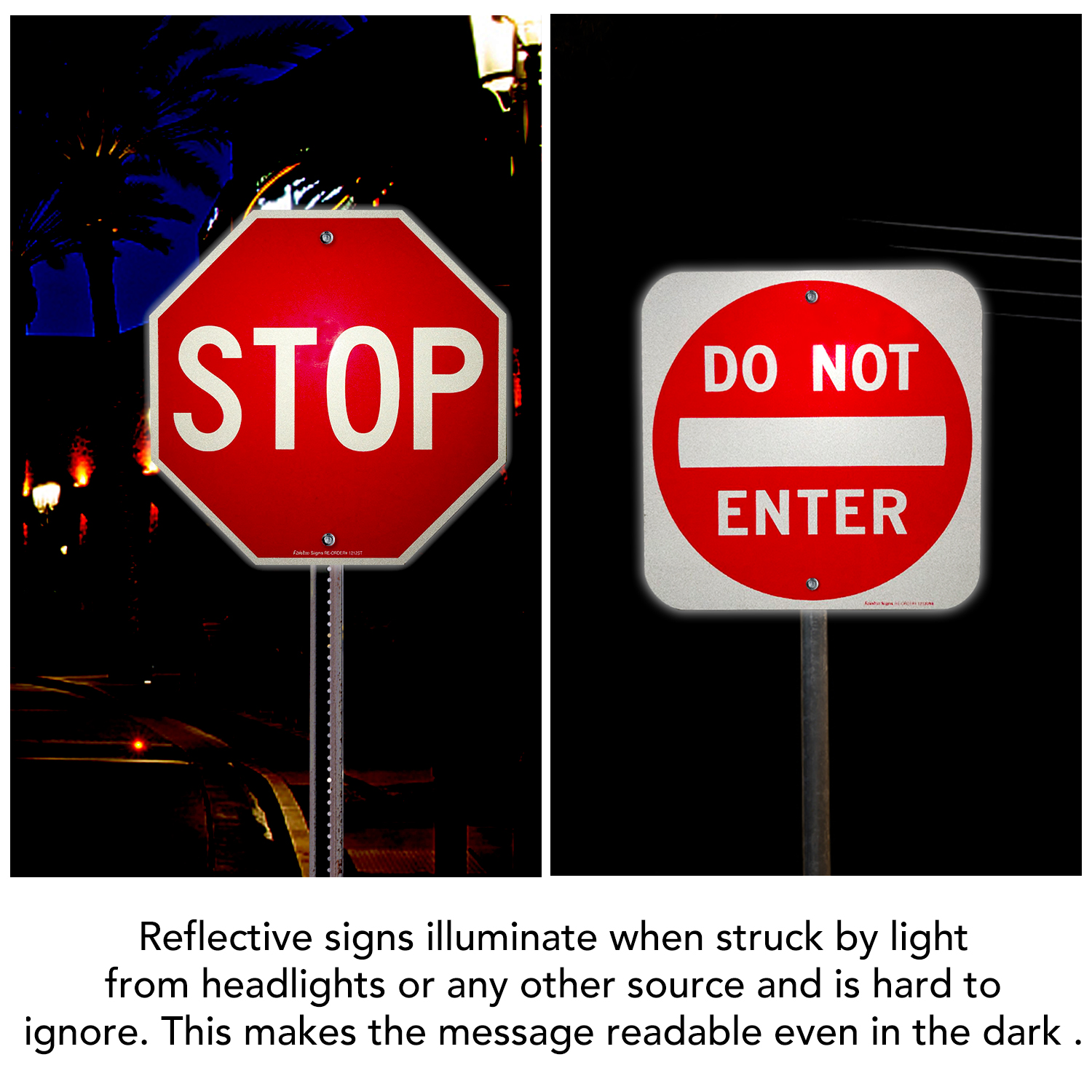 Faittoo 12 inches Do Not Enter Sign and Stop Sign, Street Warning Reflective Signs. Fade/ Weather Resistant, Easy to Mount, Indoor/Outdoor Use