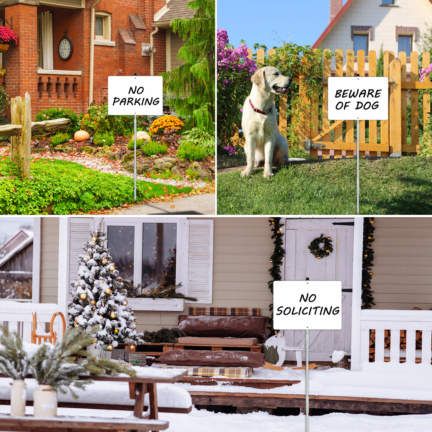 Faittoo Blank Metal Sign with 42" Stake, 2-Pack 14 x 10 Inches Rust Free Aluminum, UV Protected, Waterproof, Weather Resistant, Durable Ink, Includes Matching Screws & Wren, Easy to Mount