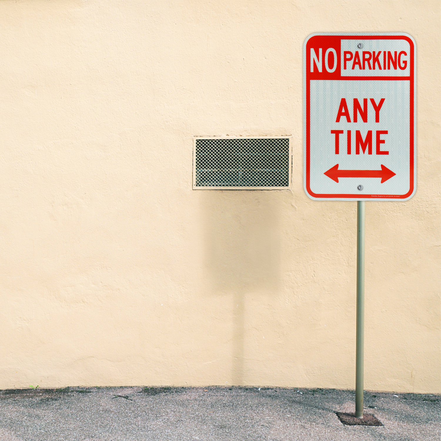 Faittoo 4 Pack No Parking Anytime Sign with Arrows, No Parking Sign, 18 x 12 Inches Engineer Grade Reflective Sheeting Rust Free Aluminum, Weather Resistant, Waterproof, Durable Ink, Easy to Mount