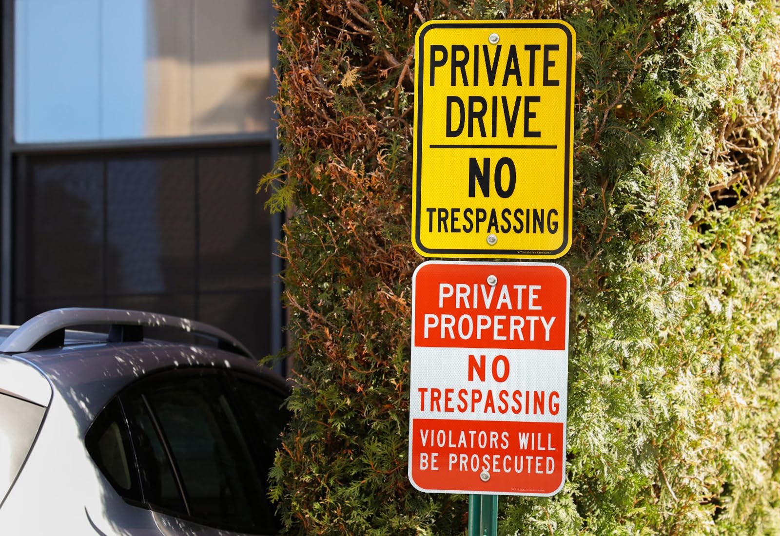Faittoo 18" x 12" Private Drive No Trespassing Sign 18" x 12" Private Property No Trespassing Violators Prosecuted Sign