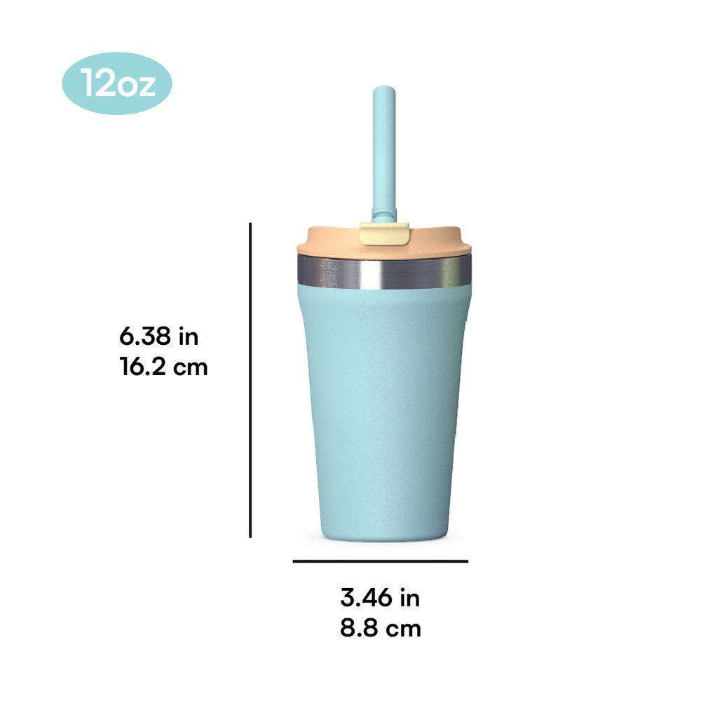 12/16/24oz Double coffee mug with straw