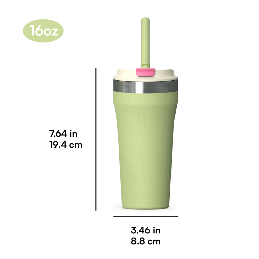 12/16/24oz Double coffee mug with straw