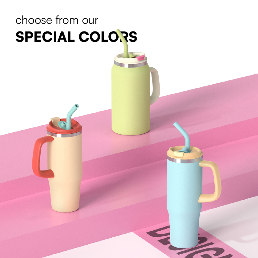 Handle cup double lid with straw 32oz/40oz/50oz