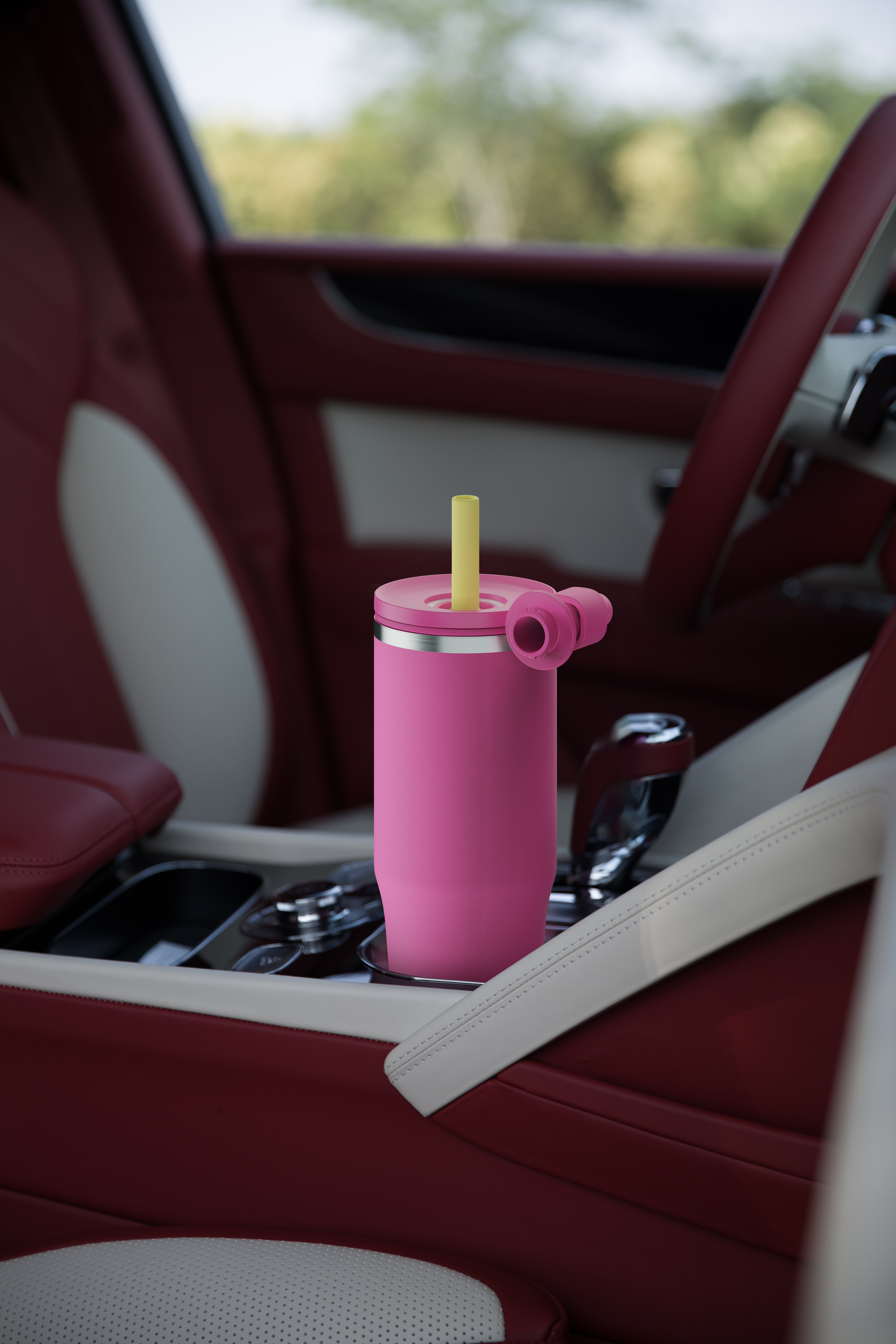 32oz/40oz/50oz Travel Coffee Tumbler, Stainless Steel Tumbler Mug Insulated for Hot and Cold, Metal Water Bottle with Straw and Handle and Swivel Seal Lid