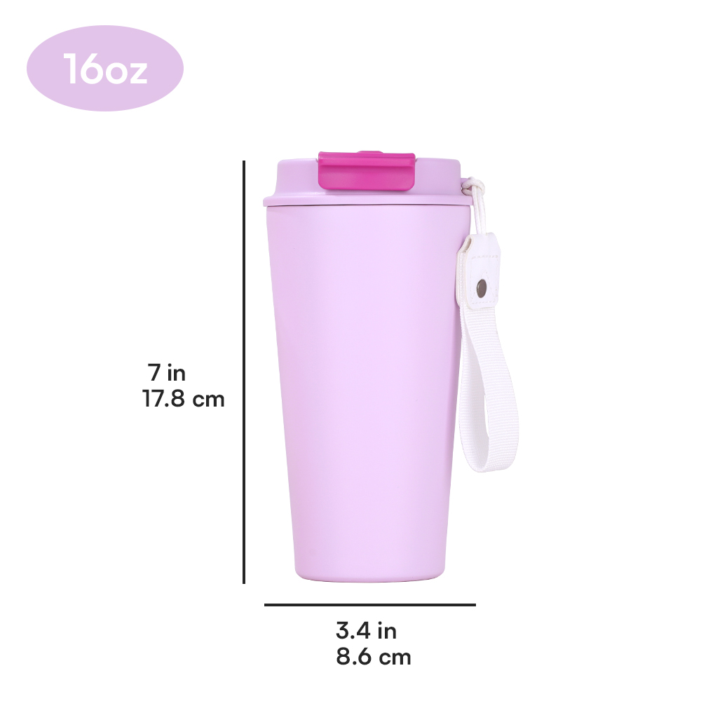 Coffee Travel Mug Spill Proof Leak Proof 16 oz,Insulated Coffee Mug with Lid,Best Coffee to Go Cups Reusable,Small Coffee Thermos No Handle for Men and Women for Hot & Cold Drinks-Black