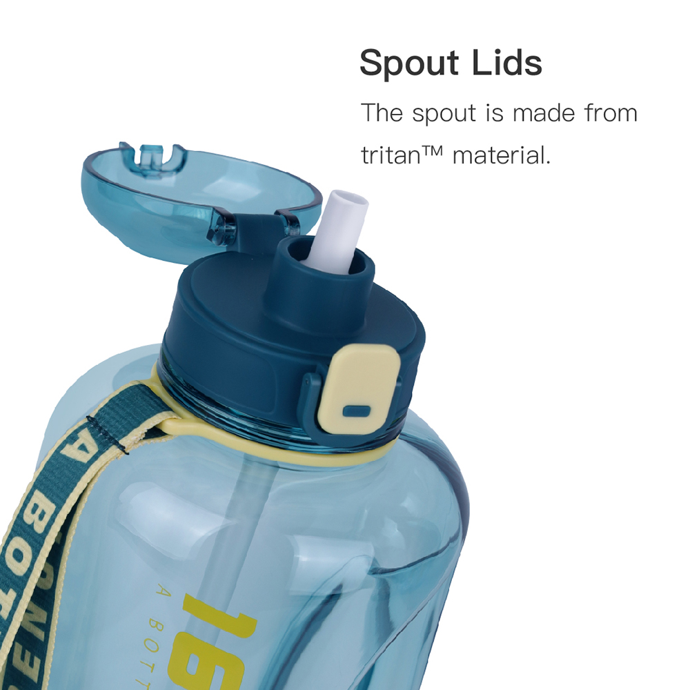 Tritan BPA-Free Water Bottle Made , 1600ML,2600ML, Wide Mouth Plastic Water Bottle with Spout Lid