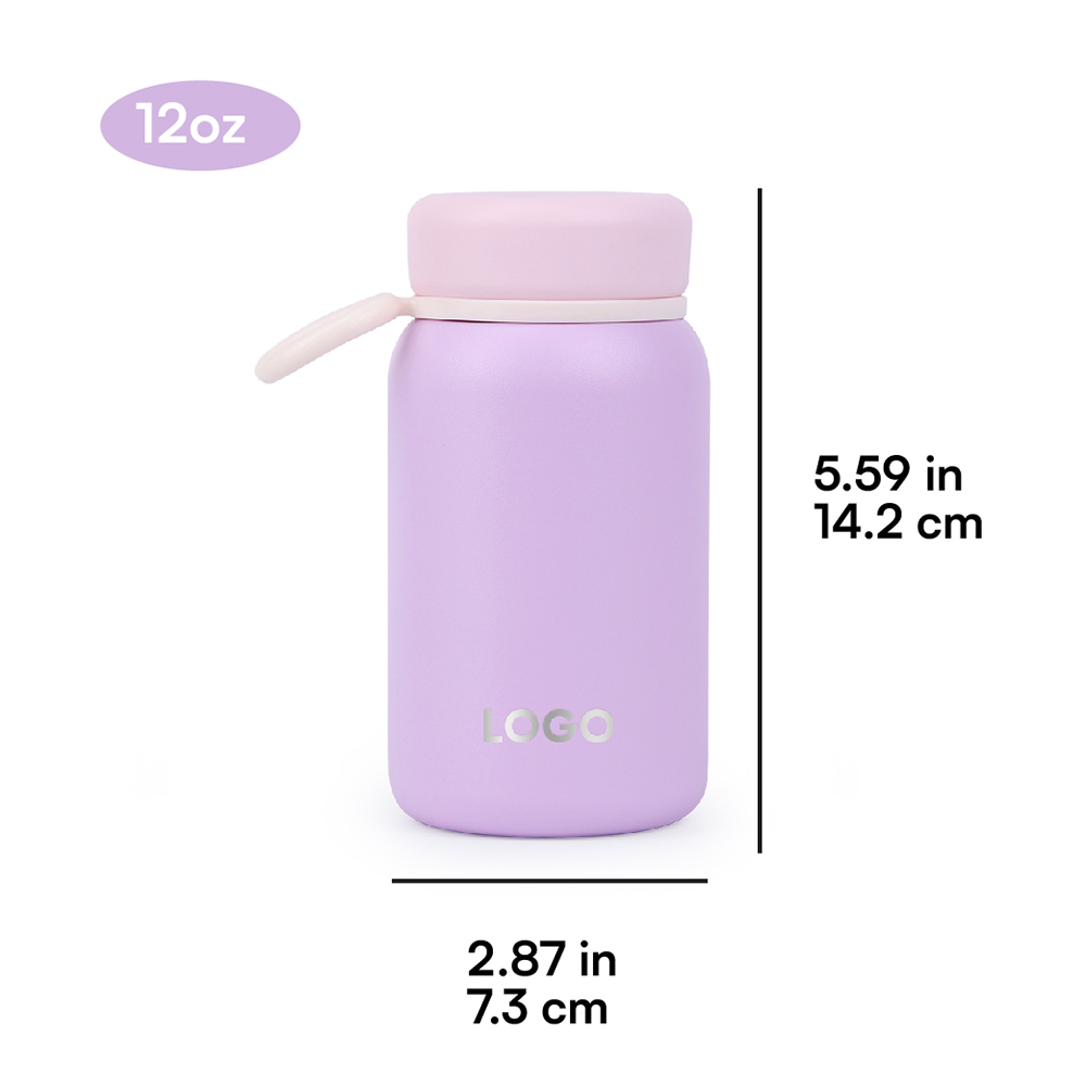 Milk Themos Thermal Water Bottle, Coffee Travel Mug 12 oz Kids Mini Water Bottle Tumbler with Spout Lid, Leak Proof Flask for Kids and Women Keep 12H Piping Hot & 24H Cold 