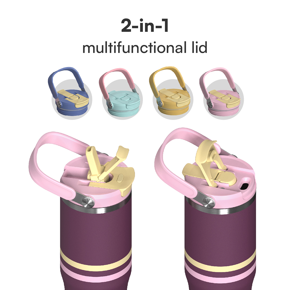Tumbler with 2-in-1 multifuctional lid 