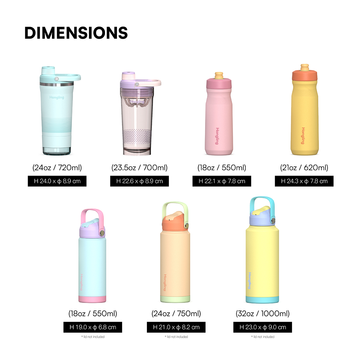 Water Bottle Hong Ling Custom 3 Piece Sports Water Bottle Gift Set BPA Free Shaker Bottle Cycling Bottle Flask Set water bottle manufacturer