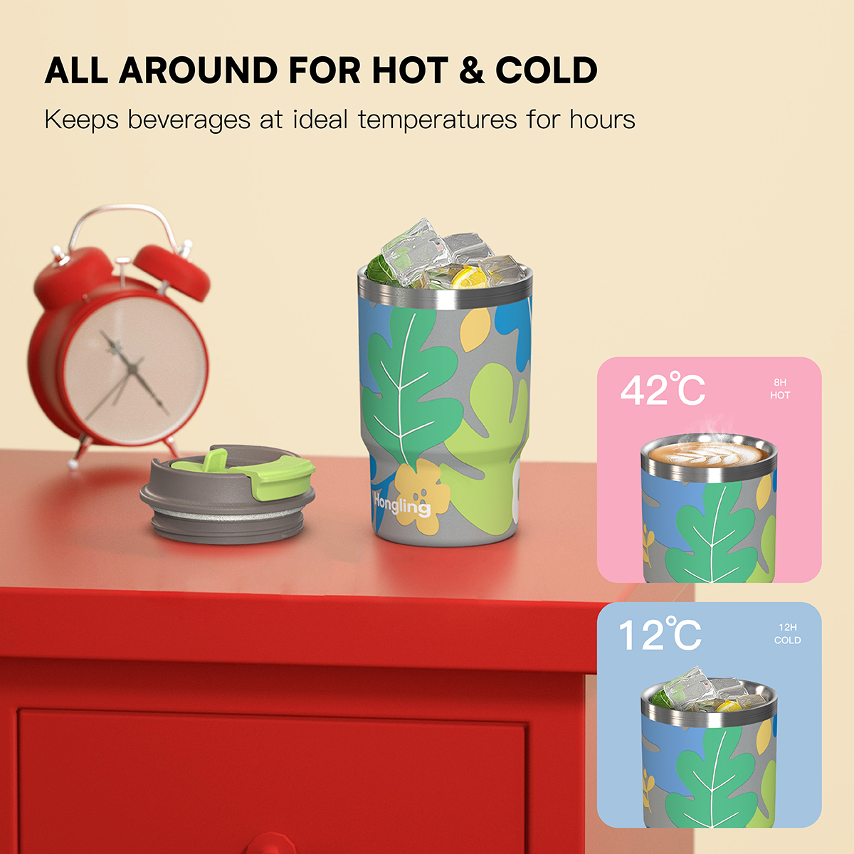 Certified Quality Premium Stainless Steel Vacuum Insulated Coffee Tumbler 360ml coffee mugs Capacity Modern Compact Portable for Travel water bottle manufacturer