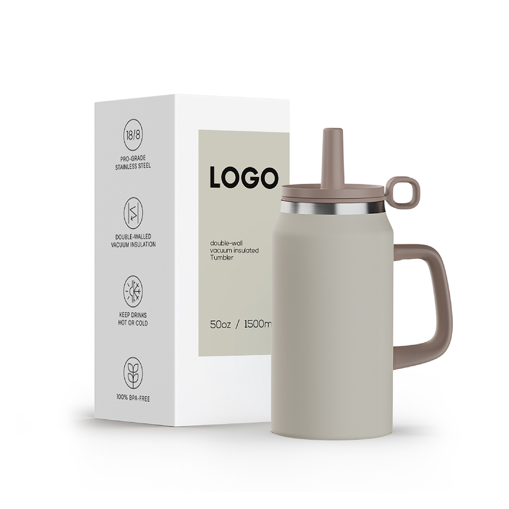 New 40oz Tumbler With Handle, Stainless Steel Outdoor Tumbler With Silicone Dust Cover