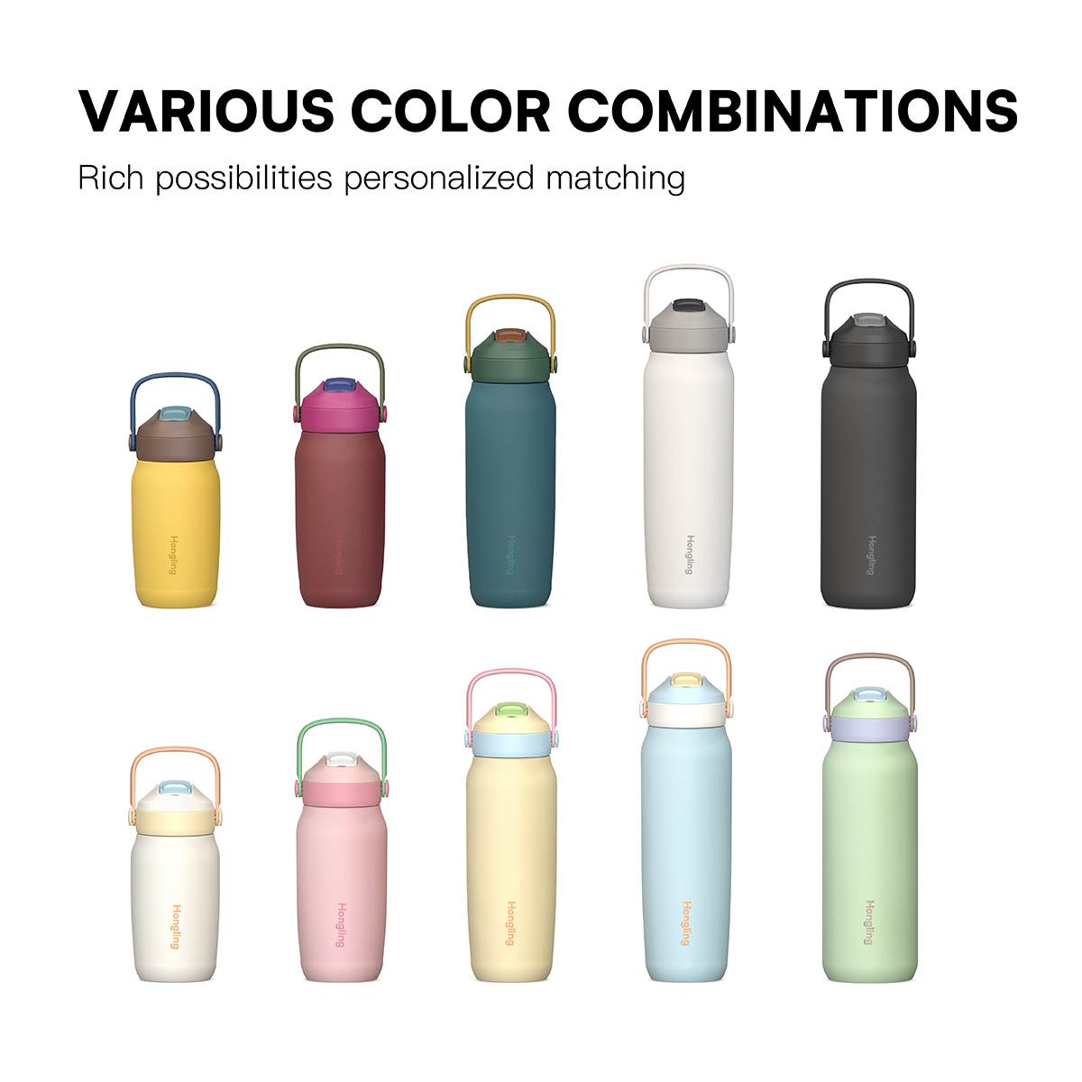 Upgraded Stainless Steel Water Bottle with 100% Dustproof Pop-Up Lid | Interchangeable Lids & Custom OEM/ODM