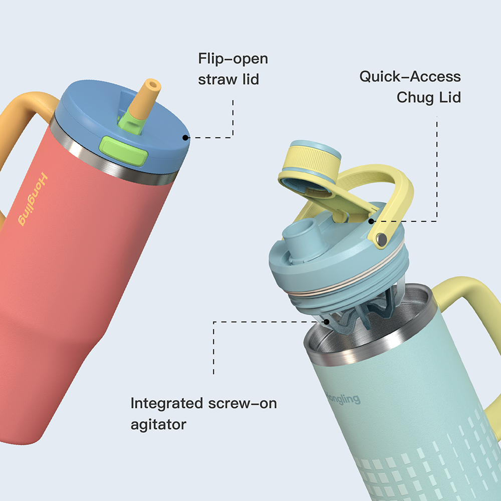 insulated water bottle manufacturer Summer limited color Thermos cup manufacturer Tumbler with handle Stainless steel tumbler BPA free