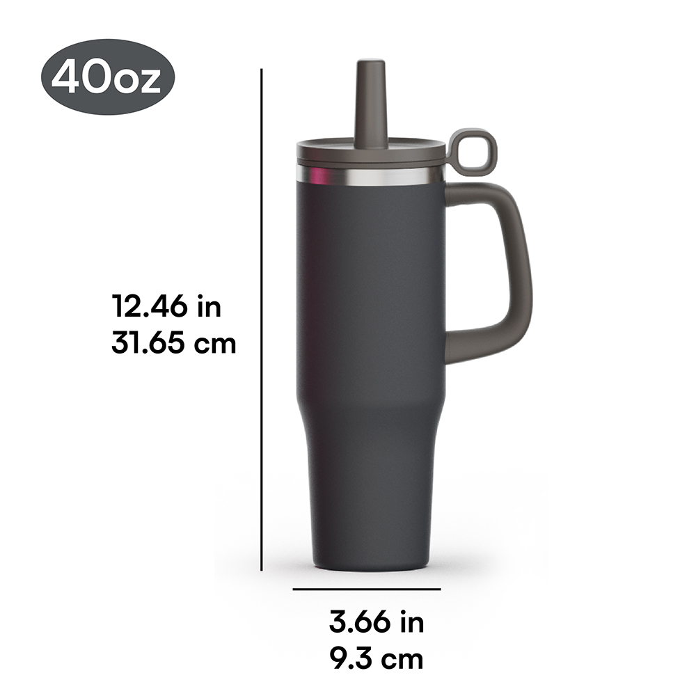 New 40oz Tumbler With Handle, Stainless Steel Outdoor Tumbler With Silicone Dust Cover