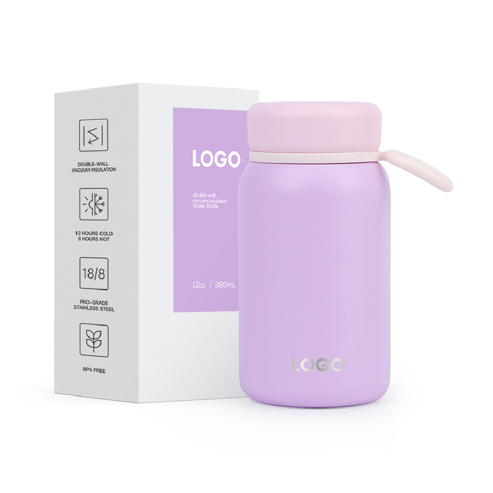 Milk Themos Thermal Water Bottle, Coffee Travel Mug 12 oz Kids Mini Water Bottle Tumbler with Spout Lid, Leak Proof Flask for Kids and Women Keep 12H Piping Hot & 24H Cold 