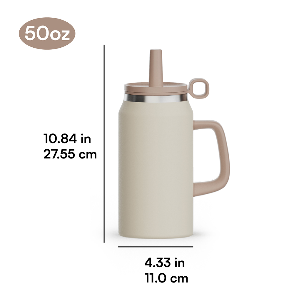 New 40oz Tumbler With Handle, Stainless Steel Outdoor Tumbler With Silicone Dust Cover