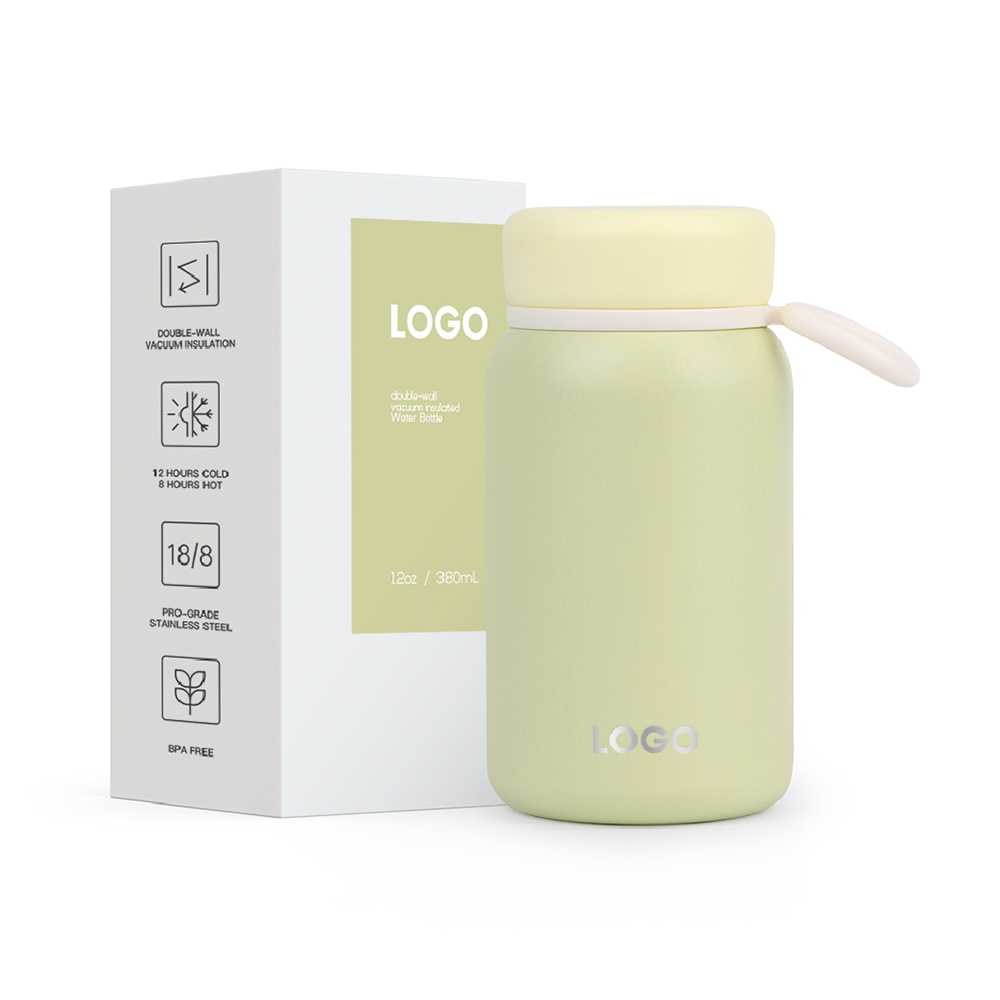 Milk Themos Thermal Water Bottle, Coffee Travel Mug 12 oz Kids Mini Water Bottle Tumbler with Spout Lid, Leak Proof Flask for Kids and Women Keep 12H Piping Hot & 24H Cold 